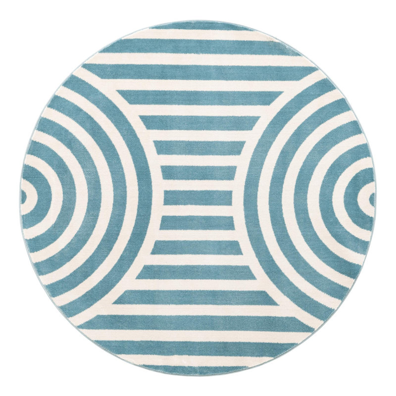 Unique Loom Lines Whimsy Kids Rug, Round 4'1"
