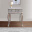 2 Drawer Mango Wood Console Table With Floral Carved Front, Brown And White