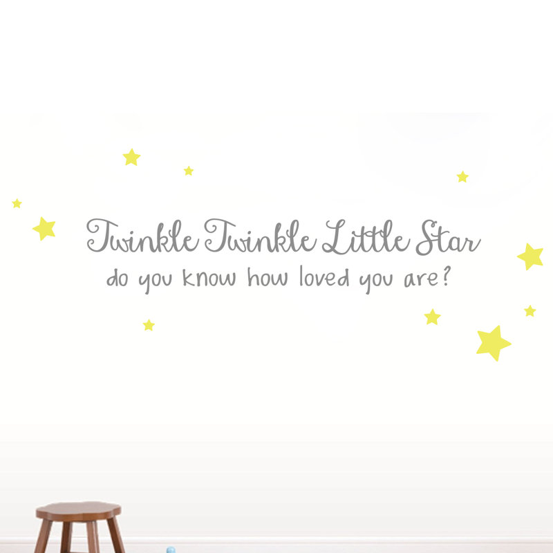 Décalcomanie murale little star twinkle, H 26 po x l 65 po x P 0,01 po, Blanc / doré