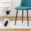 Velvet Upholstered Dining Chairs with Diamond‑Quilted Backrest and Sturdy Metal Legs-1341838580