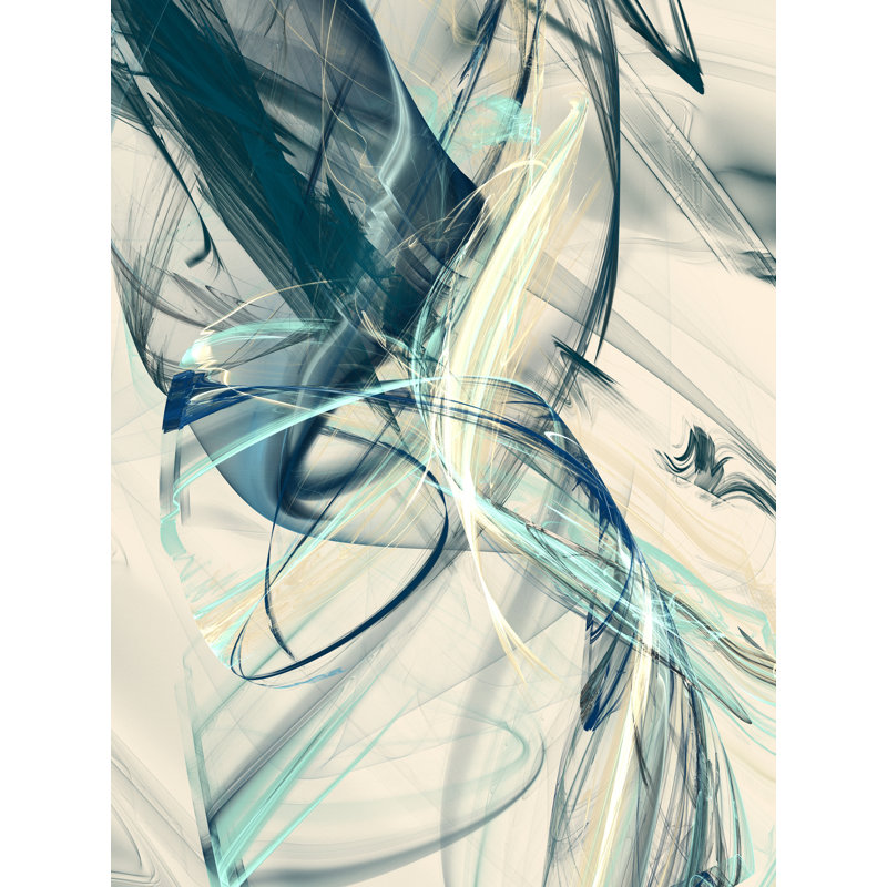 «Bluish _ 29034» par Rica Belna - impression, Papier avec cadre noir, H 21,25 po x l 17,25 po