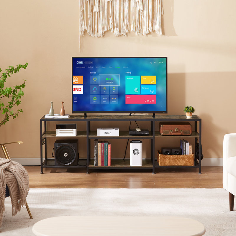 Meuble télé avec prises Teryn, Brun, 70.9"