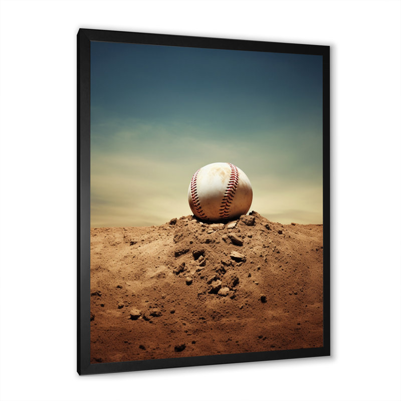 «Avyn Baseball Pitchers Mound I», reproduction sur toile, Cadre photo noir, H 20 po x l 12 po x P 1 po