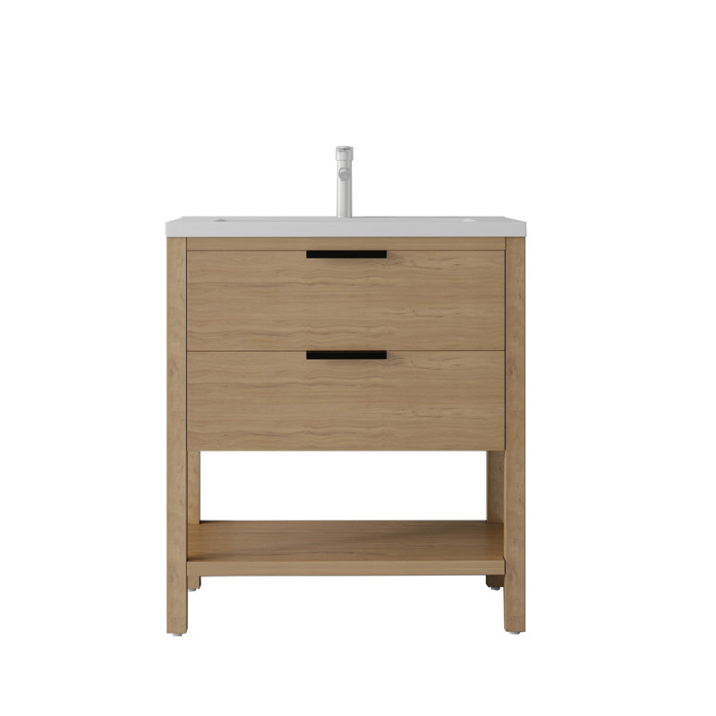 Meuble-lavabo sur pied 36 po avec lavabo à fermeture en douceur pour petites salles de bain 36 po, Oak, 36"