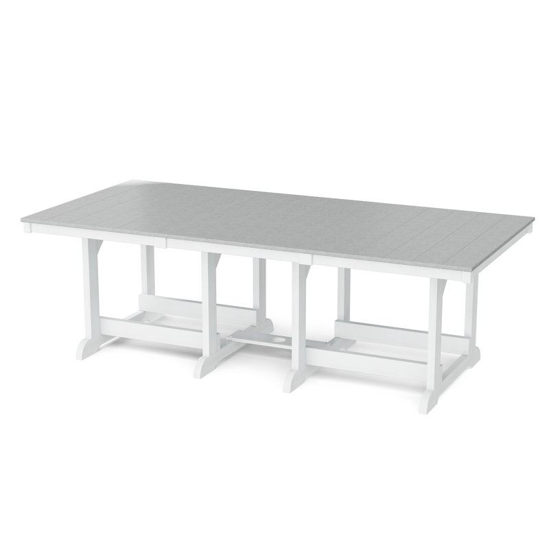 Heritage 44” x 94” Dining Table, Light Gray/White