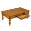 Rectangular Wooden Coffee Table With Storage Drawer, Vintage Cocktail Table With Solid Wood Gourd-Shaped Legs For Living Room,No-Tools Assembly (Natrual)-16590117