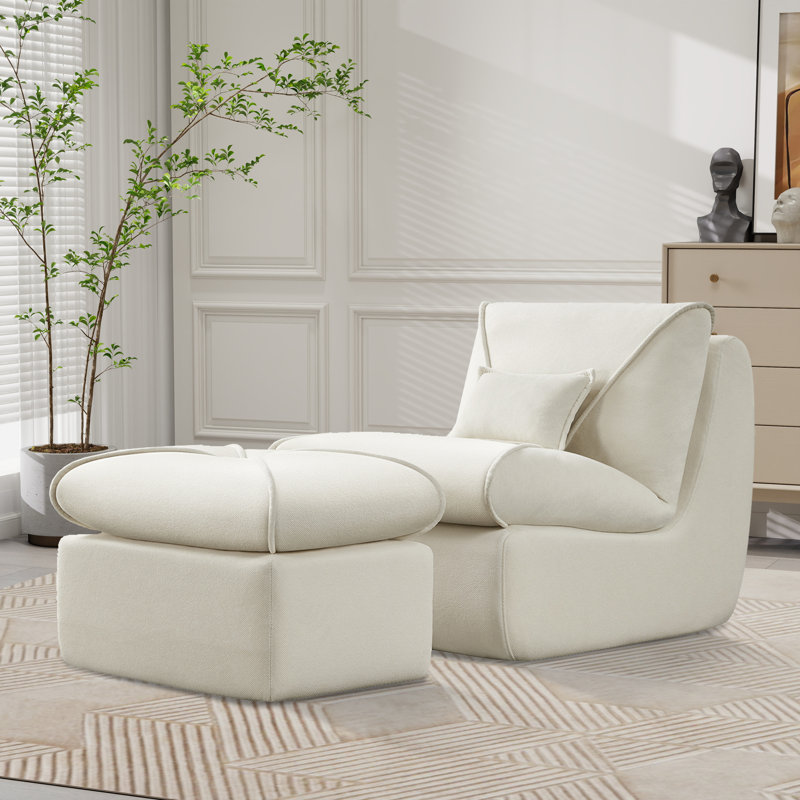 Vacuum-Packed Inflatable Chaise Lounge With Chenille Fabric - No Assembly, 300Lb Capacity, Ergonomic Design, Versatile Use