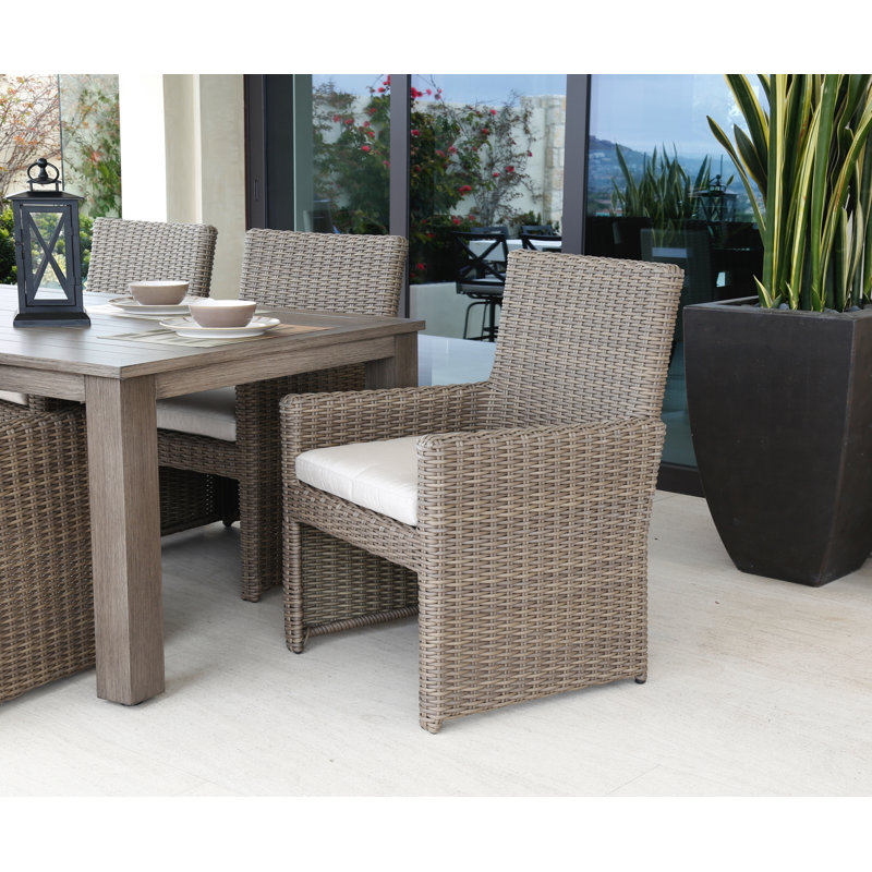 Coronado Outdoor Dining Armchair, Canvas Granite Sunbrella®