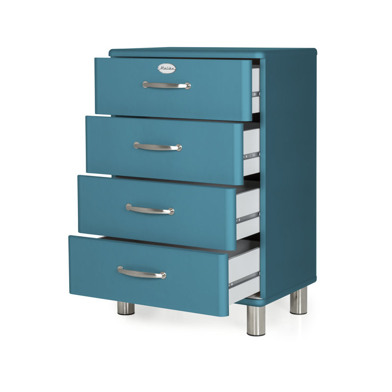 Commode 4 tiroirs Malibu, Turquoise