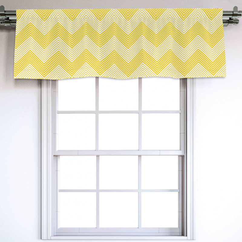 Sateen Chevron Ruffled Window Valance