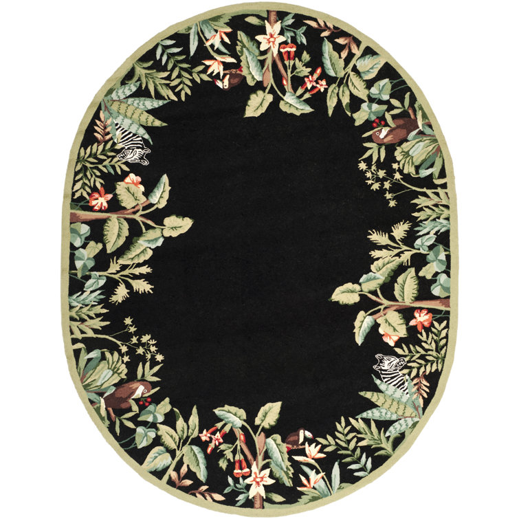 Hogle Hand Hooked Wool Floral Rug