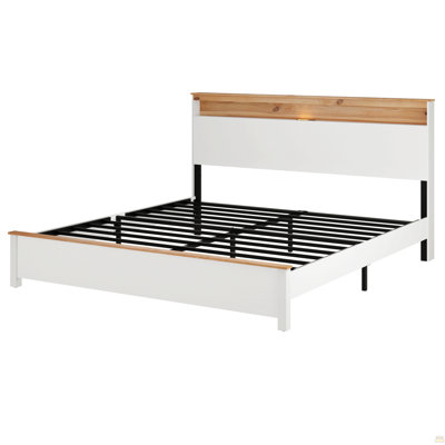 Bed Frame Queen Size, Wood Platform Bed Frame with Storage LED Light Headboard and 2 USB , Noise Free,No Box Spring Needed and Easy Assembly Tool,Large Under Bed Storage,Dark Black
