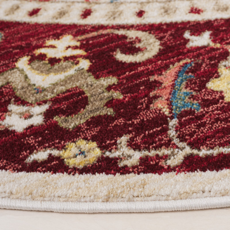 Tapis performance oriental Kurtz, Blue/Red, Rond 5 pi 1 po