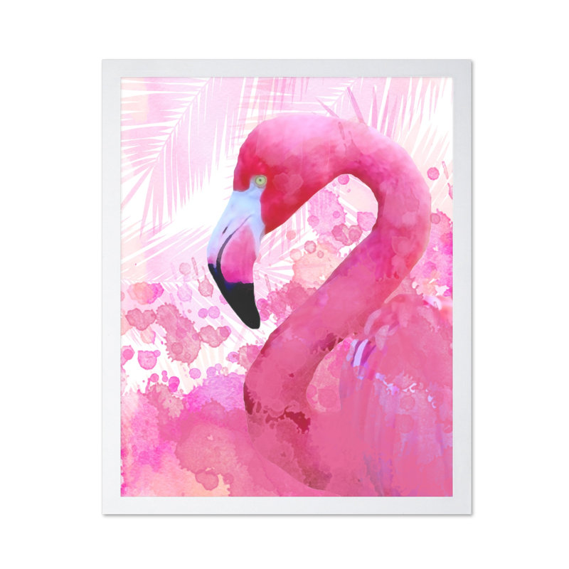 Flamant rose n ° 1, Affiche, H 24 po x l 32 po, Encadrement blanc