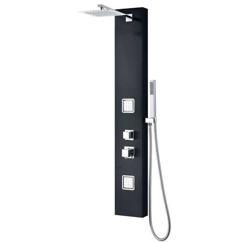51.1'' Shower Panel with Adjustable Shower Head, Black