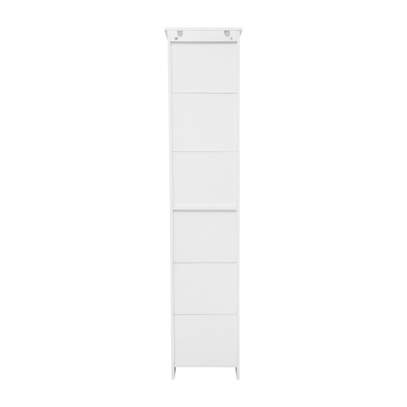 White Engineered Wood Cabinet with Adjustable Shelving