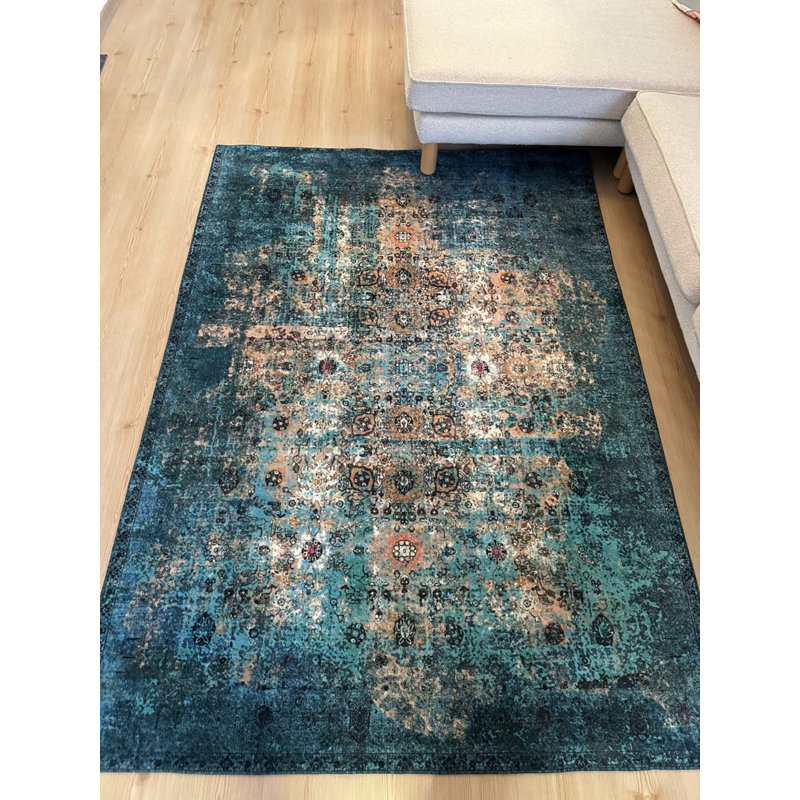 Tapis en coton avec envers antidérapant Lanney, Rectangle 5 pi 11 po x 8 pi 2 po