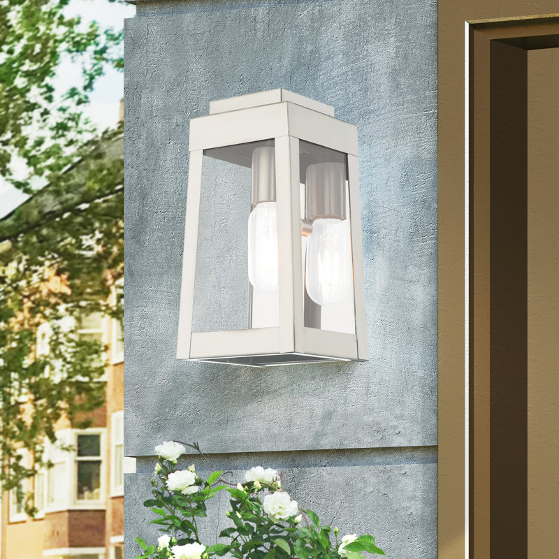 Antionetta Solid Brass Wall Light, 9.5" H x 5" W x 5" D, Brushed Nickel
