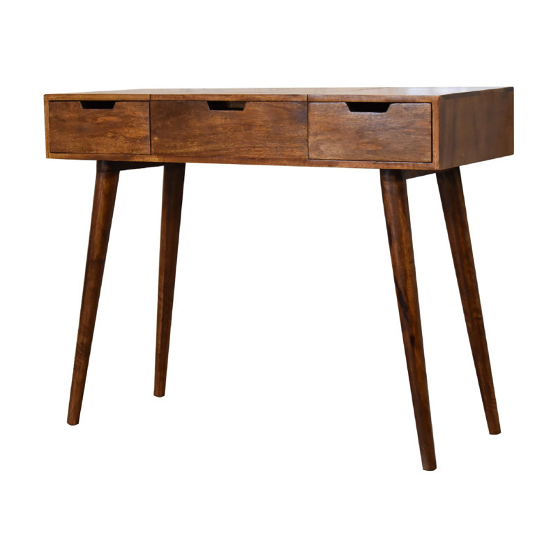Zubley Dressing Table with Mirror, Dark Brown