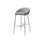 Tabouret de bar, ensemble de 2, hauteur de bar, métal chromé, tissu gris, contemporain, moderne