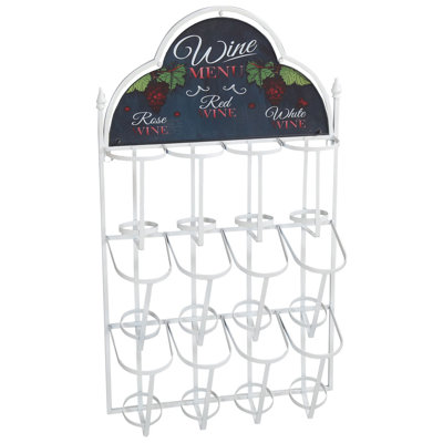 Vallette Wall Mounted Wine Bottle Rack White