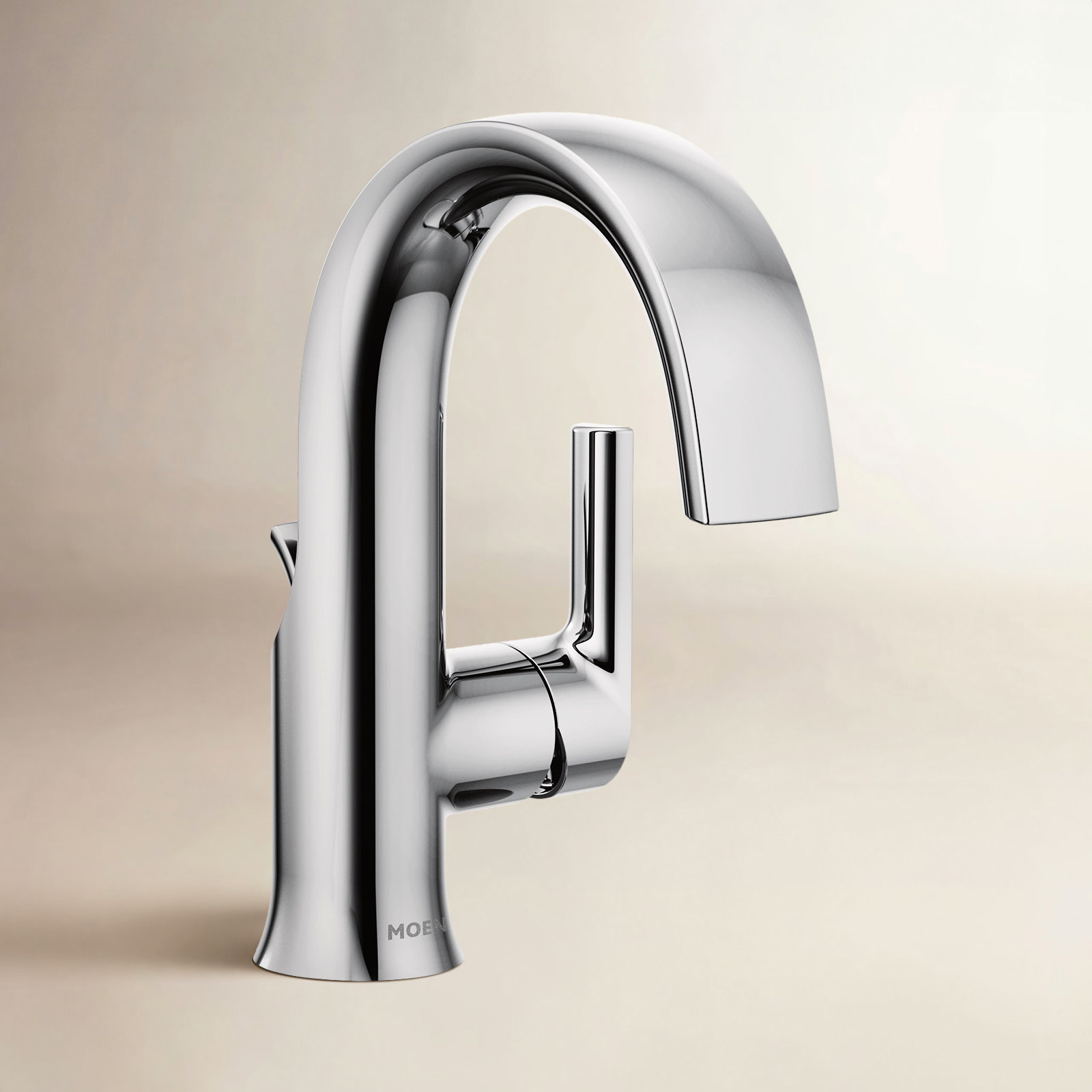 Doux Single-Hole Bathroom Faucet with Drain, Chrome