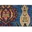 Tapis oriental traditionnel en laine noué à la main bleu 8 pi 2 po x 9 pi Ziegler