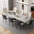  Modern Dining Table Set With 78.7''-110'' Extendable Faux Marble Top And 8 Faux Leather Dining Chairs-122124771-122124768