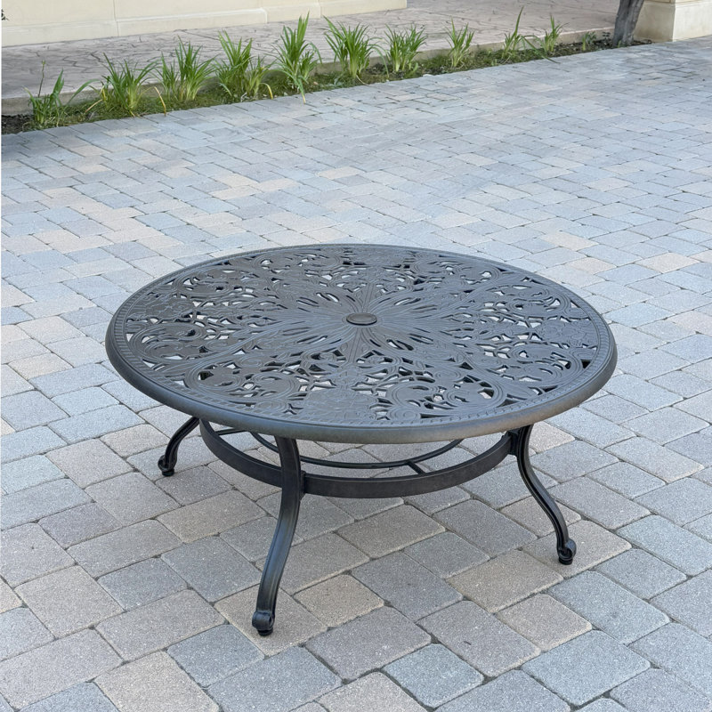 Pasadena Rose Cast Aluminum 41 Inch Round Chat Table