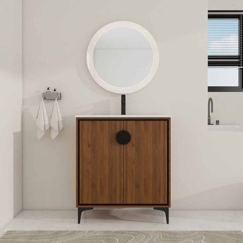 Dagnis 30.03'' Single Bathroom Vanity with Ceramic Top
