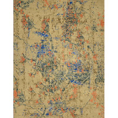 Contemporary Hand Knotted Abstract Area Rug