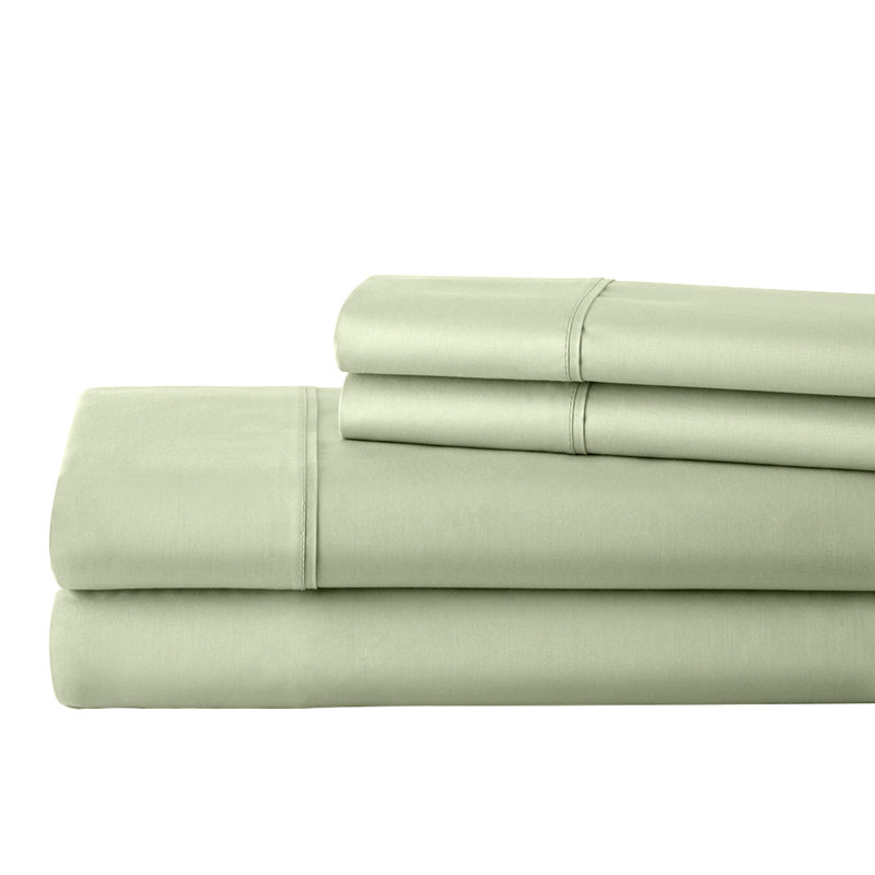 Ensemble de draps 100% coton égyptien 400 fils Threadmill, Beige, Ensemble de draps pour grand lit avec 2 taies d'or