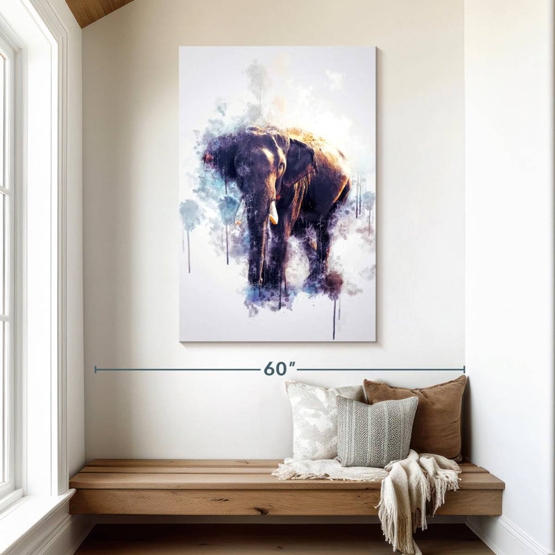 Brampt Elephant Looking, 48" H x 32" W