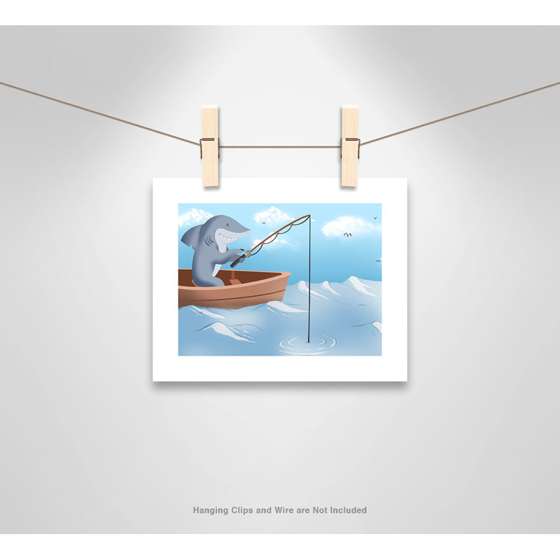 Impression sur papier «Gone Fishing», H 12 po x l 16 po x P 1 po, Papier