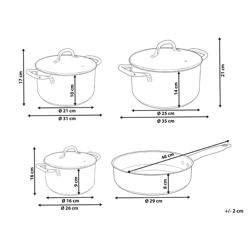 PRIMECOOK 10 - Piece Stainless Steel Cookware Set
