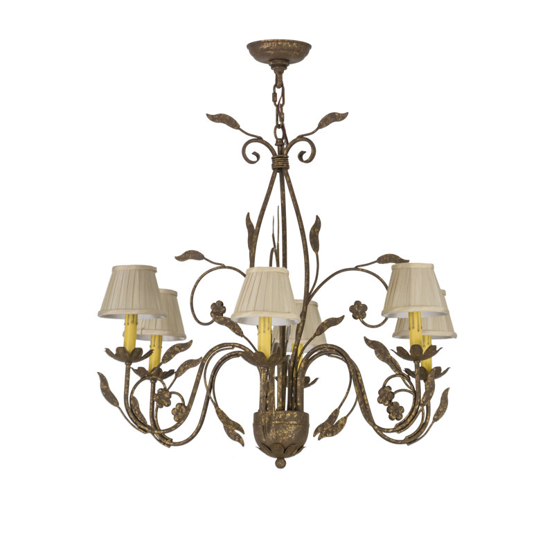 Lustre 6 lumières l 30 "Bordeaux