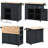 39.8" Kitchen Island with Power Outlet & Drop Leaf | Rubber Wood Top Kitchen Cart with Wine Rack, Open Storage & 5 Wheels | Black Rolling Kitchen Island for Small Spaces, Kitchen & Dining Room