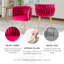 Ensemble de 2 chaises de salle à manger, chaises en velours avec pieds en métal doré, chaises d'appoint capitonnées pour le salon et la salle à manger modernes (rose rouge)-622958945
