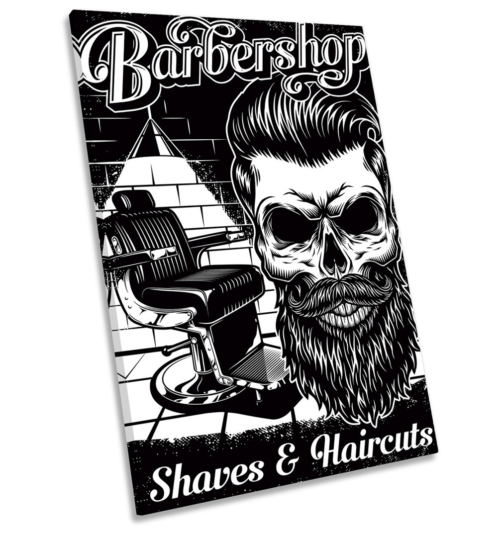 Barber Shop Shave Beard - Wrapped Canvas Print