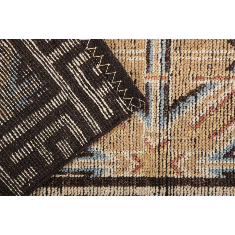 Burano Hand Knotted Wool Geometric Area Rug, Rectangle 5' x 8'