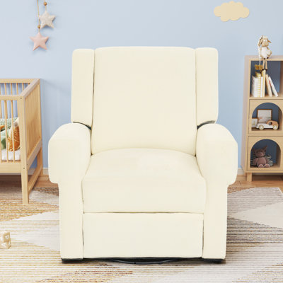 Fauteuil inclinable manuel pour fauteuil, fauteuil inclinable et pivotant pour salon, chambre à coucher, cinéma maison et chambre de bébé, blanc