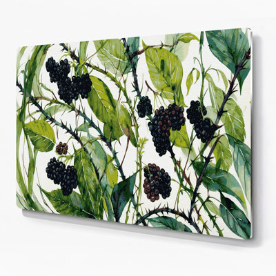 Art mural en métal Botanical Blackberry Canes