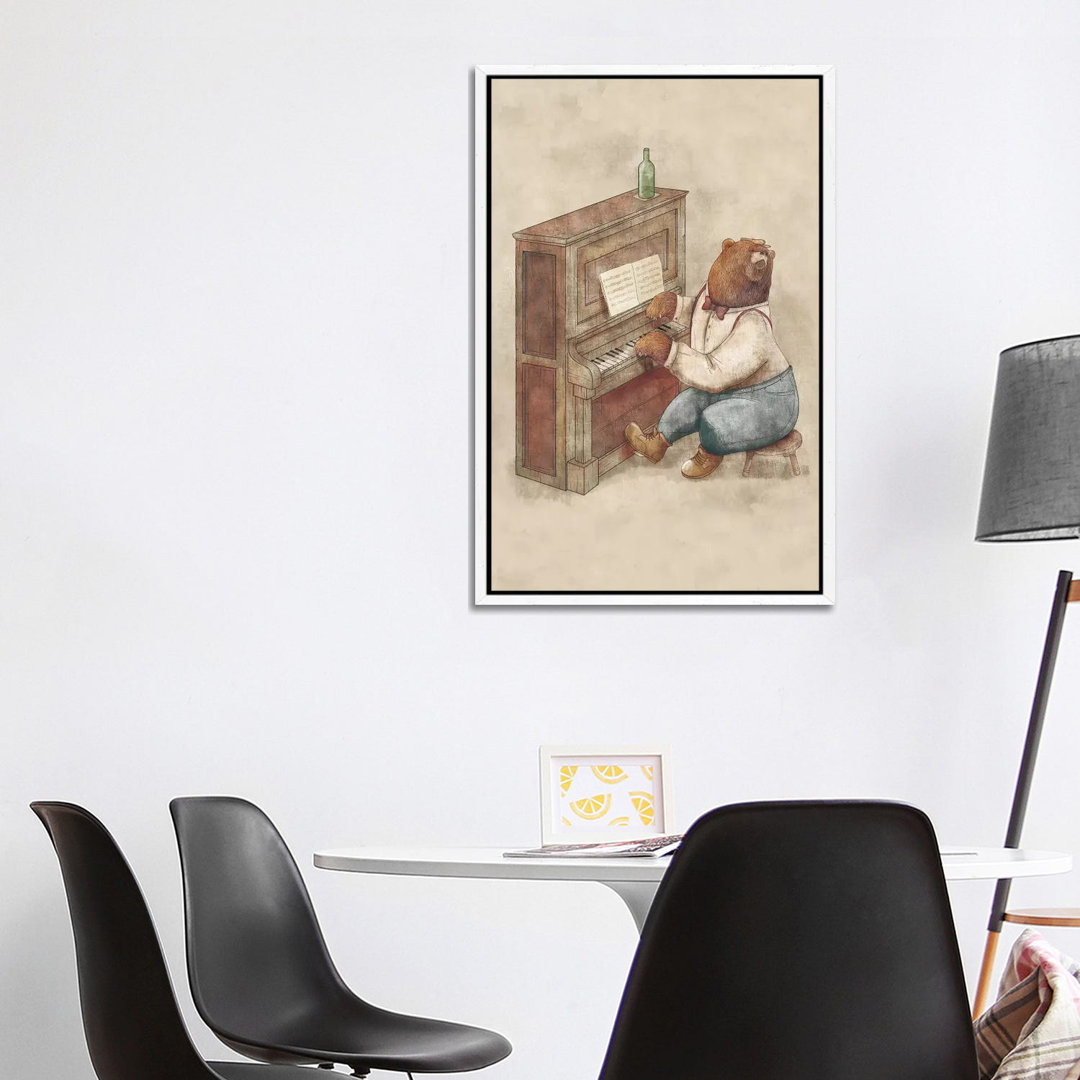 Der Pianist von Mike Koubou - Galerie-verpackte Leinwand Giclée auf Leinwand