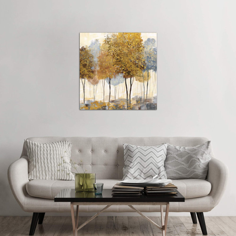 Metallic Forest II by Nan - Wrapped Canvas Print, 45.72 cm H x 45.72 cm W, Black Floater Framed