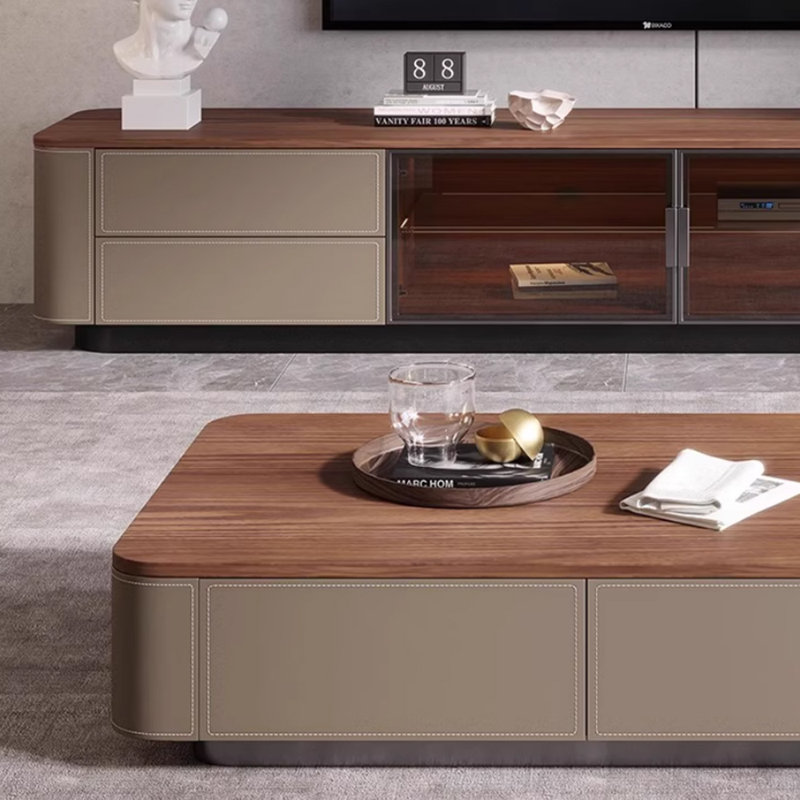 Design sense solid wood coffee table, 14.17" H x 51.18" L x 27.55" W