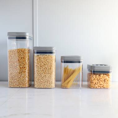 Airtight Food Storage Containers, Clear Plastic Kitchen Canisters Set with  Pop u