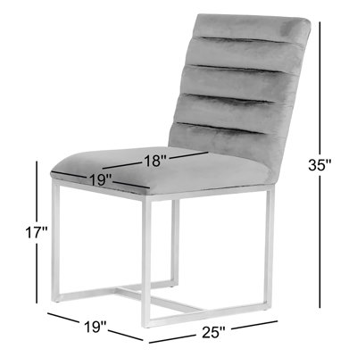 Christiana Velvet Upholstered Steel Dining Chair