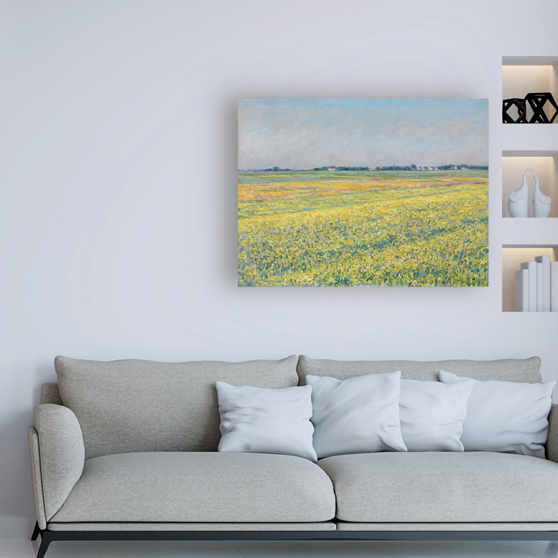 Reproduction d’art sur toile tendue « the plain of Gennevilliers » par Gustave Caillebotte, H 14 po x l 19 po x p 2 po