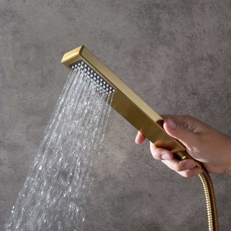 Thermostatic All-In-One Kit with Rough in-Valve, Brushed Gold