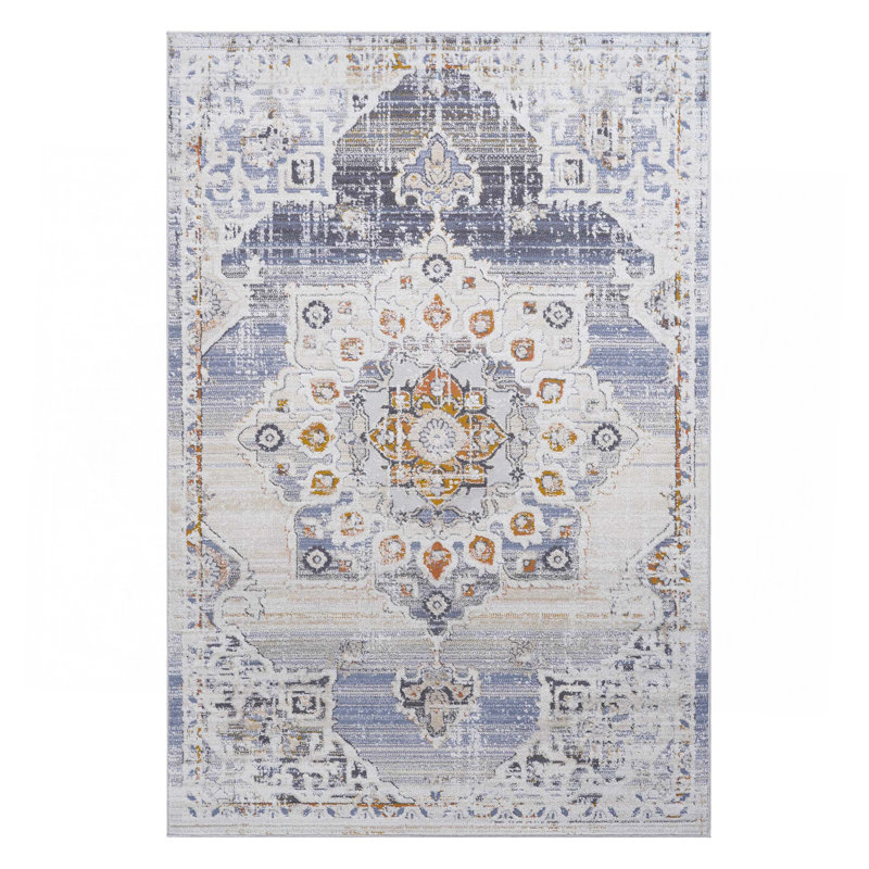 Cream / Gold / Medallion Rug, Rectangle 7'9" x 10'